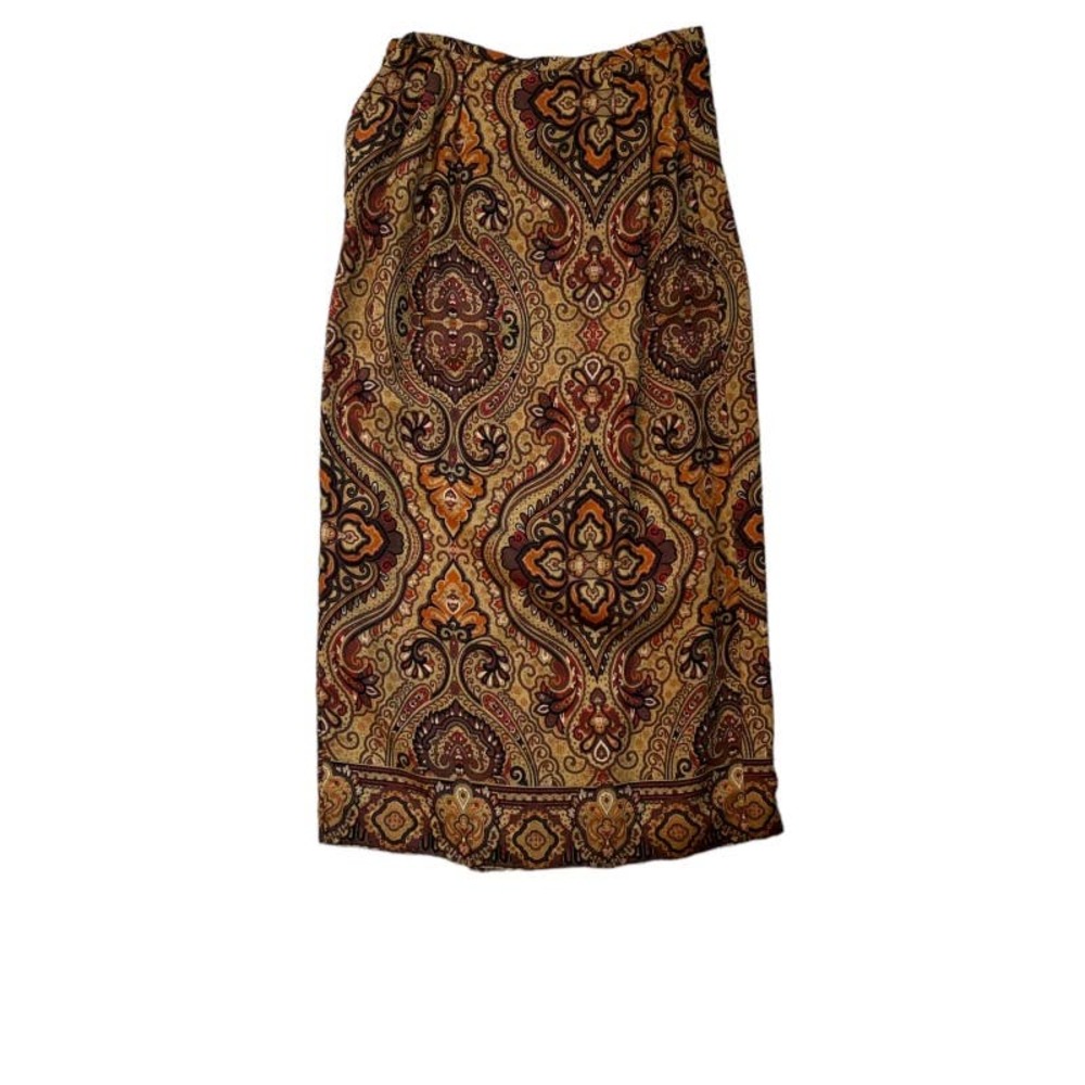 Kataella Ladies Long Skirt Size 4 Brown with Swirls